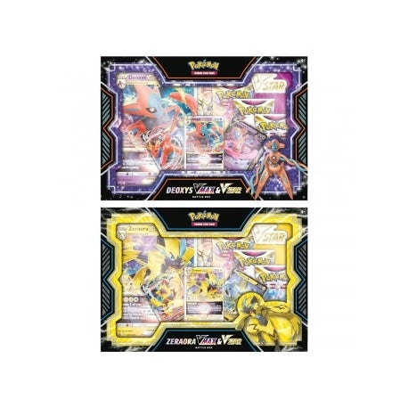 Caja de coleccion especial Deoxys y Zeraora Vstar y Vmax