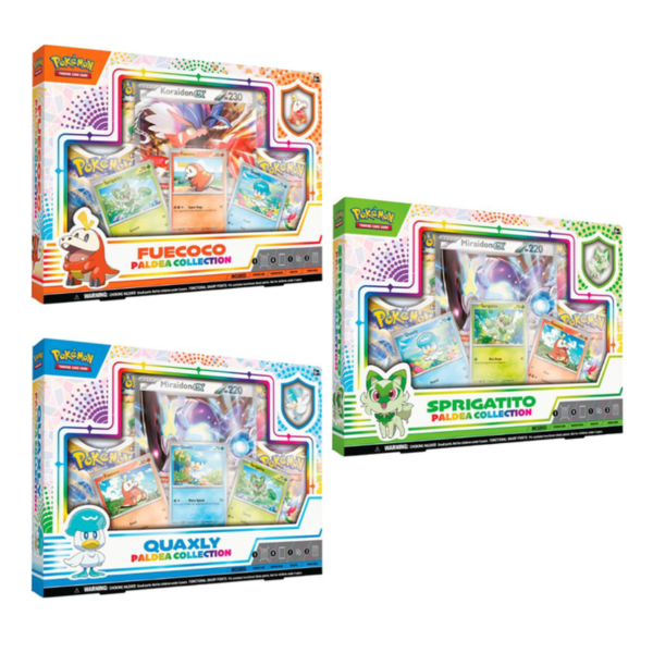 Caja de coleccion Sprigatito, Fuecoco y Quaxly